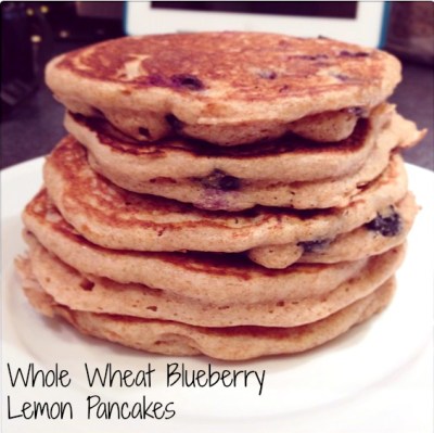 whole wheat blueberry lemon pancakes