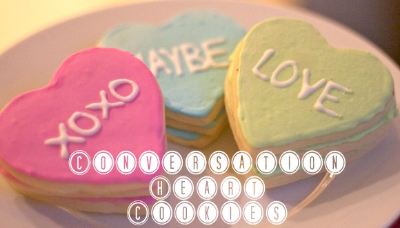 conversation heart cookies