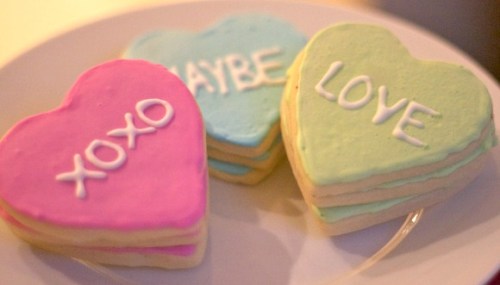 valentines conversation heart cookies