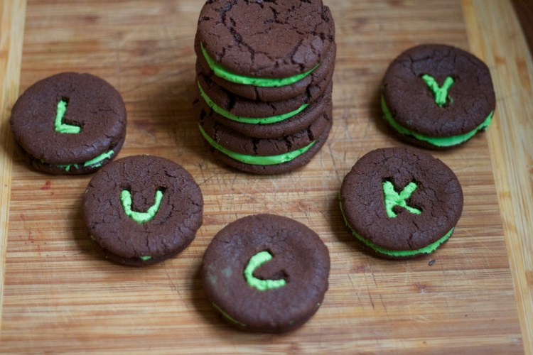 homemade oreos, St. Patrick's Day Oreos, baking, dessert, holiday