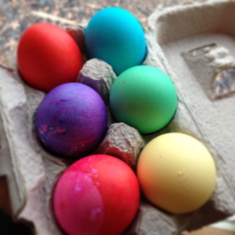 colored easter eggs