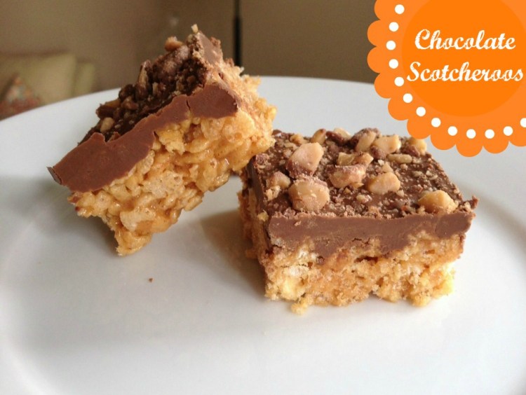 chocolate peanut butter scotcheroos rice krispie treats