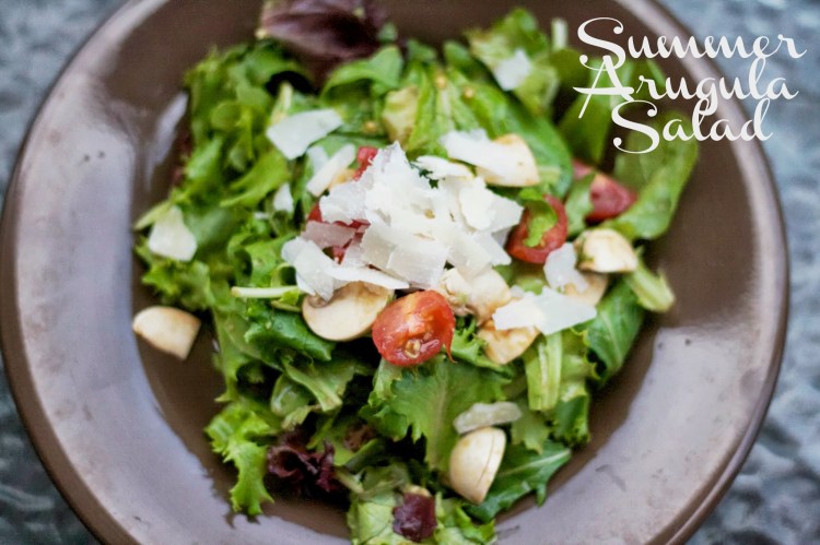 summer arugula salad with balsalmic and parmesan