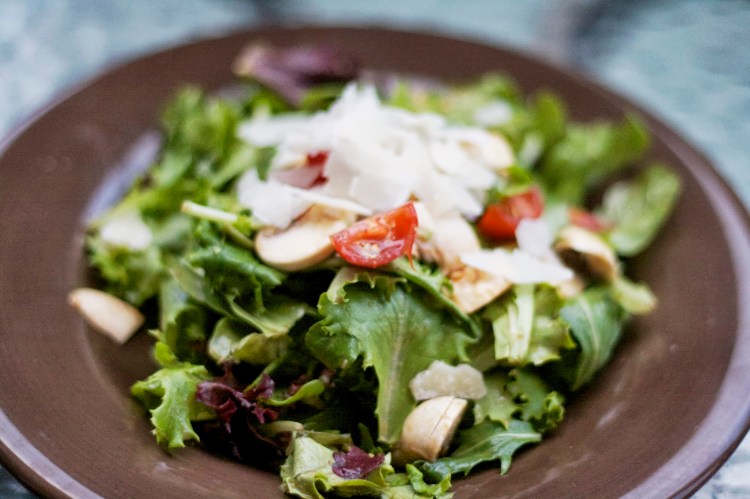 summer arugula salad with balsalmic and parmesan