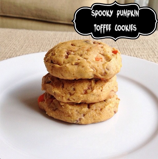 spooky pumpkin toffee chocolate chip cookies simply social blog
