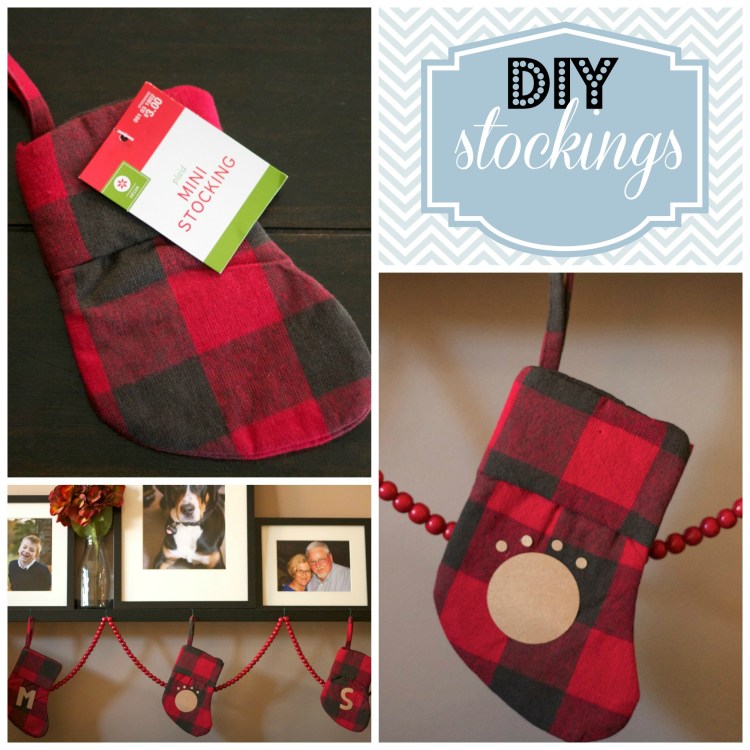 DIY mini stockings, Target, plaid DIY stockings 
