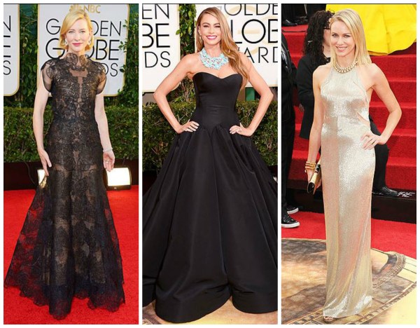 golden globe dresses, cate blanchett, sofia vergara, naomi watts, best dressed, simply social blog
