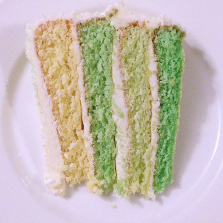 st. patricks day layer cake, ombre layer cake, white birthday cake, buttercream icing, colored layer cake, st. patrick's day, holiday, baking, 