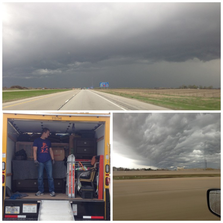 spring weather, chicago moving day, moving truck 