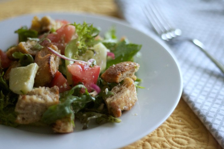 panzanella salad recipe, salad, italian, bread, summer, vinaigrette, recipes, 