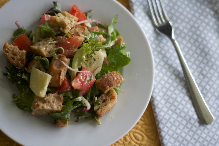 panzanella salad recipe, salad, italian, bread, summer, vinaigrette, recipes, 