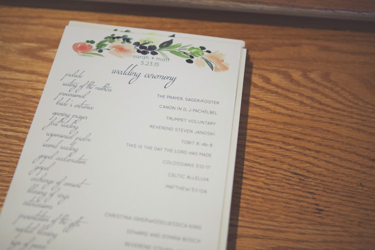 wedding, st. joseph church, ceremony, catholic, springfield illinois wedding, wright photographs, st. joseph church, catholic wedding, wedding program