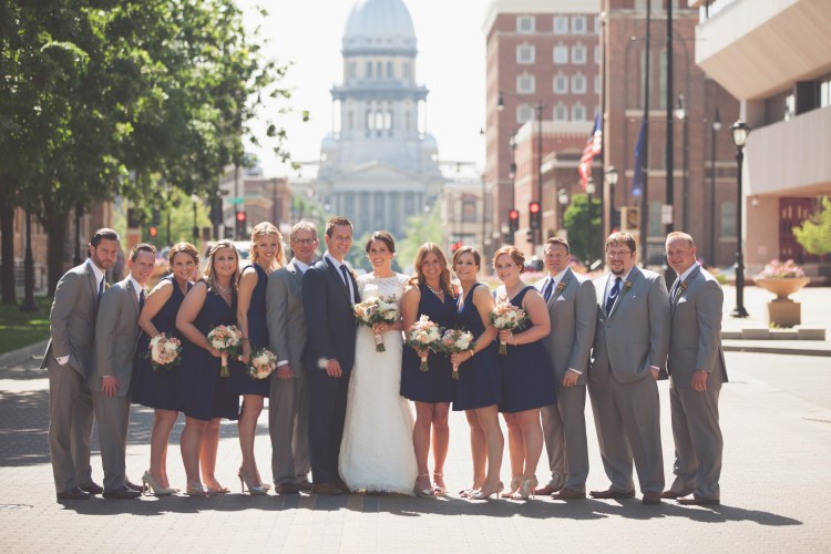 bridal party, wedding photos, springfield illinois wedding, wright photographs, bridesmaids, groomsmen, jcrew, flower girl, ring bearer