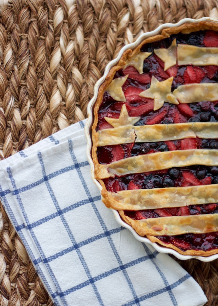pie, tart, patriotic pie, fourth of july desserts, stars and stripes pie, berry pie, baking, strawberry, blueberry, fourth of july, independence day