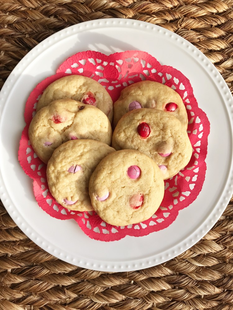valentine's day cookies, m&m cookies, baking, cookies, holiday