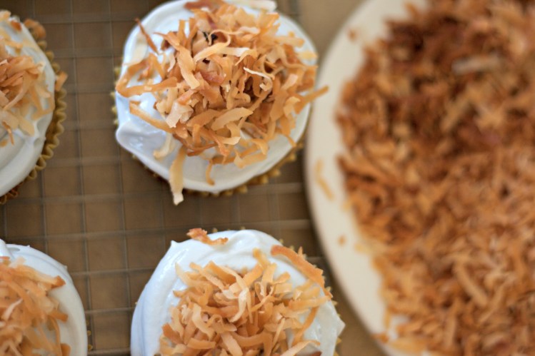 banana carrot cupcakes, easter cupcakes, baby bird's nest cupcakes, coconut, banana, carrot, dessert, baking, holiday, spring, robin egg cupcakes,